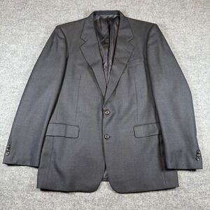 Hickey Freeman‎ Boardroom Blazer Men 44 Long Navy Black Checked 100% Pure Wool